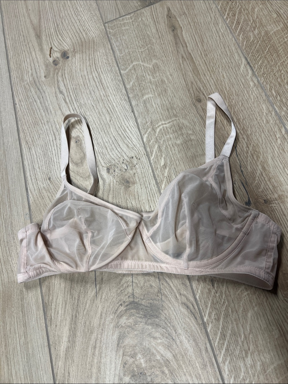 Blush Sheer Mesh Underwire Bra - Soft Pink